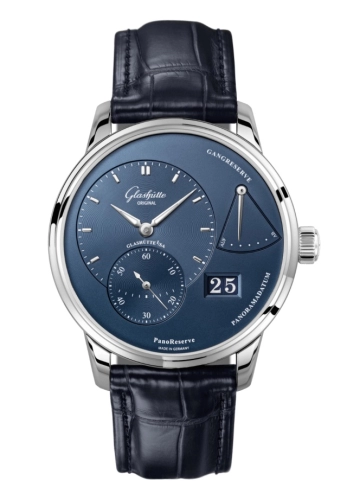 Glashütte Original 1-65-01-26-12-61 : PanoReserve Stainless Steel / Blue / Alligator - Folding