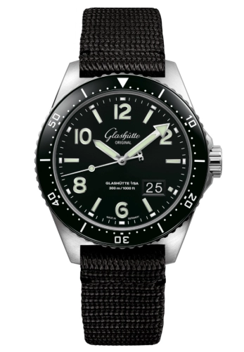 Glashütte Original 1-36-13-01-80-05 : SeaQ Panorama Date Stainless Steel / Black / Textile - Folding