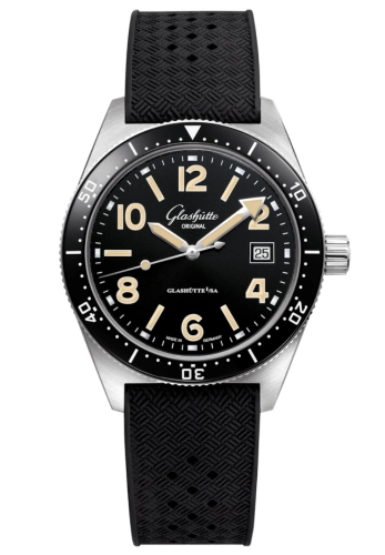 Glashütte Original 1-39-11-06-60-06 : SeaQ Date Stainless Steel / Black / Rubber - Pin