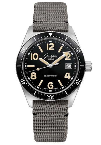 Glashütte Original 1-39-11-06-60-34 : SeaQ Date Stainless Steel / Black / Synthetic - Folding