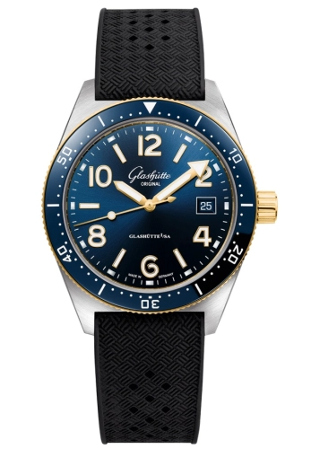 Glashütte Original 1-39-11-10-70-06 : SeaQ Date Stainless Steel / Blue / Rubber - Pin
