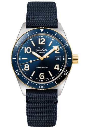 Glashütte Original 1-39-11-10-70-34 : SeaQ Date Stainless Steel / Blue / Synthetic - Folding