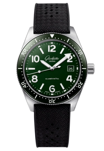 Glashütte Original 1-39-11-13-63-33 : SeaQ Date Stainless Steel / Green / Rubber - Folding