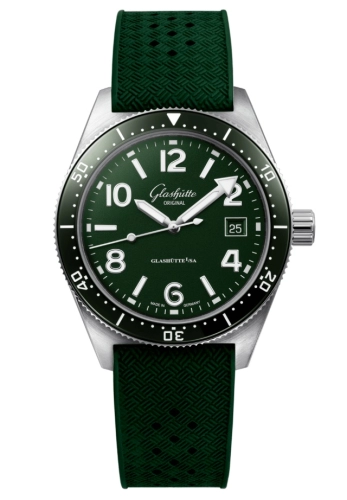 Glashütte Original 1-39-11-13-63-37 : SeaQ Date Stainless Steel / Green / Rubber - Folding