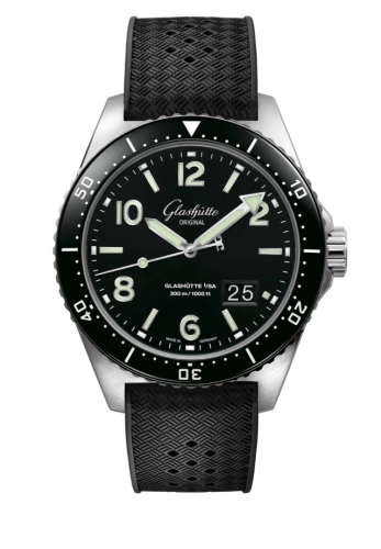 Glashütte Original 1-36-13-01-80-06 : SeaQ Panorama Date Stainless Steel / Black / Rubber - Pin