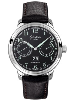Glashütte Original 1-00-14-07-02-50 : Senator Observer Stainless Steel / Black / Calf - Folding