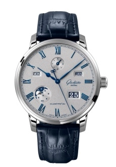 Glashütte Original 1-36-12-03-02-61 : Senator Perpetual Calendar Stainless Steel / Grey / Alligator