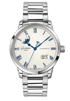 Glashütte Original 1-36-24-05-02-71 : Senator Excellence Panorama Date Moonphase Stainless Steel / Frosted Silver / Bracelet