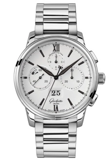 Glashütte Original 1-37-01-05-02-71 : Senator Chronograph Panorama Date Stainless Steel / White / Bracelet