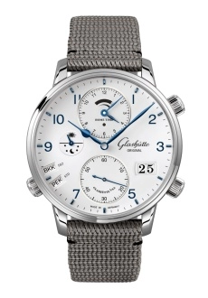 Glashütte Original 1-89-02-03-02-66 : Senator Cosmopolite Stainless Steel / Silver-Arabic / Synthetic
