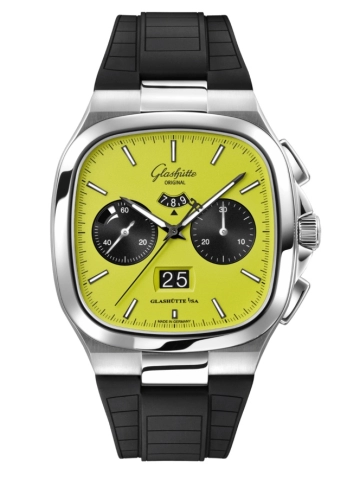 Glashütte Original 1-37-02-19-02-63 : Seventies Chronograph Panorama Date Stainless Steel / Fusion / Rubber