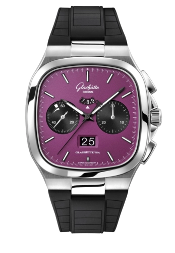 Glashütte Original 1-37-02-20-02-63 : Seventies Chronograph Panorama Date Stainless Steel / Plasma / Rubber