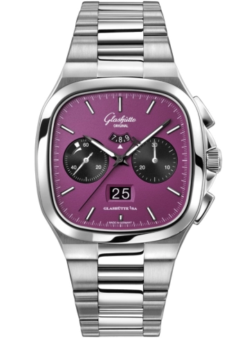 Glashütte Original 1-37-02-20-02-70 : Seventies Chronograph Panorama Date Stainless Steel / Plasma / Bracelet