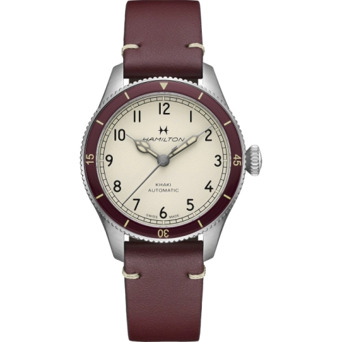 Hamilton H76265810 : Khaki Pilot Pioneer 38 Stainless Steel / White