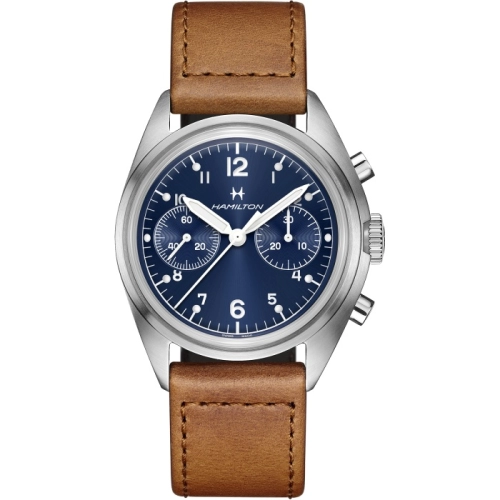 Hamilton H76409540 : Khaki Aviation Pilot Pioneer Mechanical Chronograph Stainless Steel / Blue