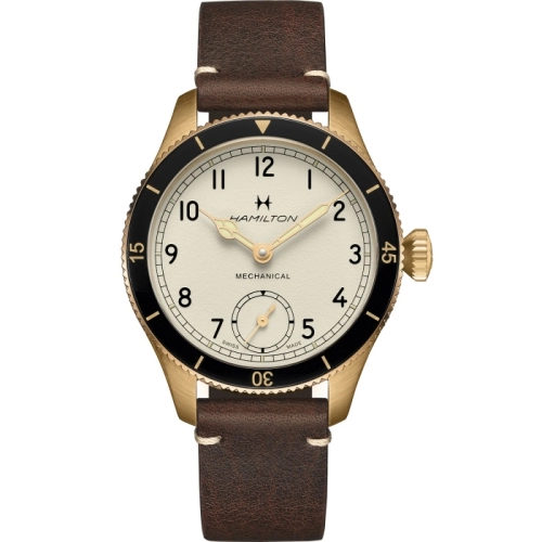 Hamilton H76709510 : Khaki Aviation Khaki Aviation Pilot Pioneer Mechanical 43 Bronze / White