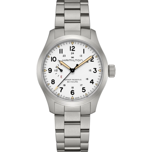Hamilton H69509110 : Khaki Field Mechanical Power Reserve Stainless Steel / White / Bracelet