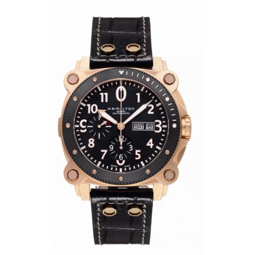 Hamilton H78646733 : Khaki Navy BeLOWZERO Auto Chrono Rose Gold / Black