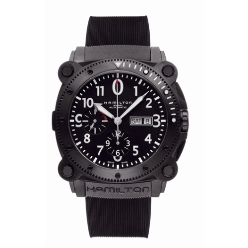 Hamilton H78686333 : Khaki Navy BeLOWZERO Auto Chrono PVD / Black / Rubber