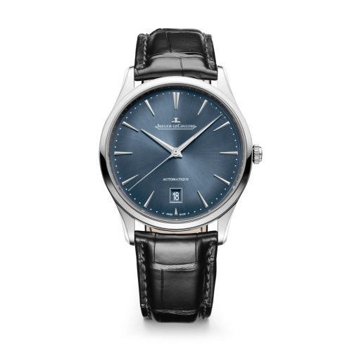 Jaeger-LeCoultre Q1238480 : Master Ultra Thin Date Stainless Steel / Blue - Grey / Alligator