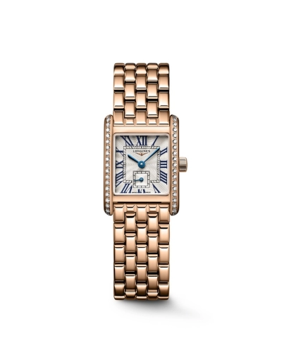 Longines L5.200.9.71.6 : Mini Dolcevita 21.5 Quartz Pink Gold - Diamond / Silver / Bracelet