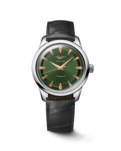Longines L1.649.4.02.2 : Conquest Heritage 38 Stainless Steel / Green