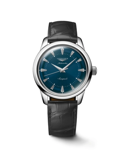 Longines L1.649.4.92.2 : Conquest Heritage 38 Stainless Steel / Blue