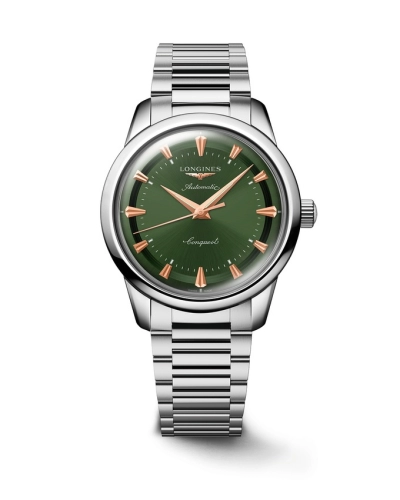 Longines L1.650.4.02.6 : Conquest Heritage 40 Stainless Steel / Green / Bracelet