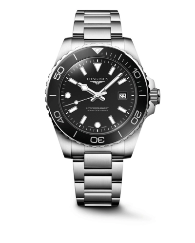 Longines L3.769.4.56.6 : Hydroconquest Quartz 42 Stainless Steel / Black / Bracelet