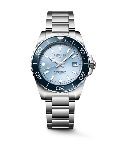 Longines L3.779.4.98.6 : Hydroconquest Automatic 39 Stainless Steel / Frosted Blue / Bracelet
