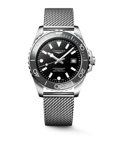 Longines L3.788.4.70.6 : Hydroconquest Automatic 42 Stainless Steel / Black / Mesh