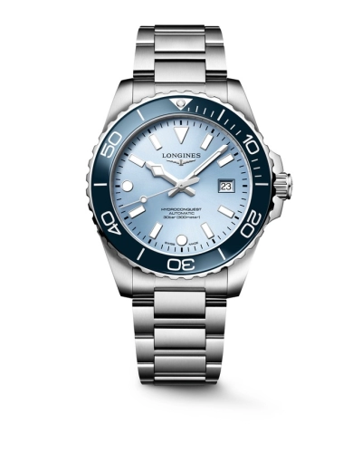 Longines L3.788.4.98.6 : Hydroconquest Automatic 42 Stainless Steel / Frosted Blue / Bracelet