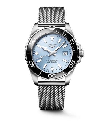 Longines L3.788.4.99.6 : Hydroconquest Automatic 42 Stainless Steel / Frosted Blue / Mesh