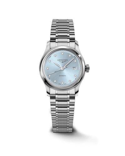 Longines L2.449.4.97.6 : Master Collection 30 Stainless Steel / Frosted Blue - Diamond / Bracelet
