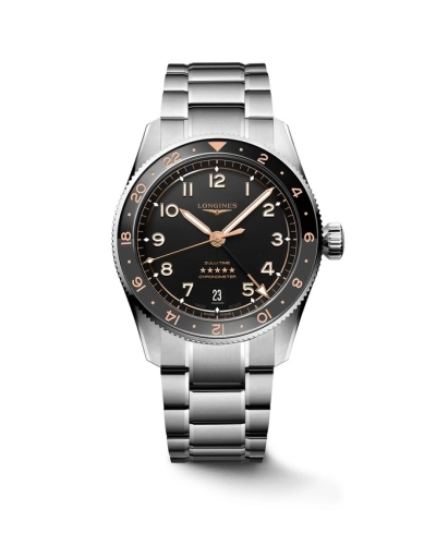 Longines L3.802.4.50.6 : Spirit Zulu Time 39 Stainless Steel / Black / Bracelet