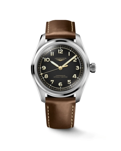 Longines L3.809.4.53.2 : Spirit Automatic 39 Stainless Steel / Black / Leather