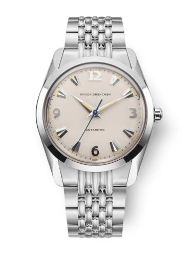 Nivada Grenchen 35001M04 : Antarctic 35 Eggshell - Beige Luminova / Stainless Steel / Beads of Rice