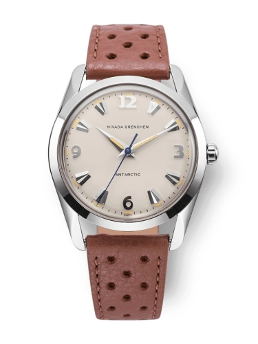 Nivada Grenchen 35001M41 : Antarctic 35 Eggshell - Beige Luminova / Stainless Steel / Brown Racing