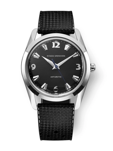Nivada Grenchen 35002M01 : Antarctic 35 Black - White Luminova / Stainless Steel / Tropic