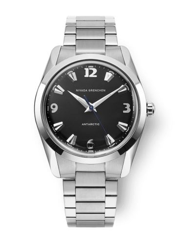 Nivada Grenchen 35002M20 : Antarctic 35 Black - White Luminova / Stainless Steel / Flat Link