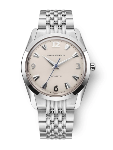 Nivada Grenchen 35004M04 : Antarctic 35 Eggshell - White Luminova / Stainless Steel / Beads of Rice