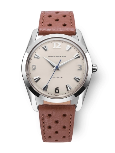 Nivada Grenchen 35004M41 : Antarctic 35 Eggshell - White Luminova / Stainless Steel / Brown Racing