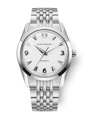 Nivada Grenchen 35005M04 : Antarctic 35 White - White Luminova / Stainless Steel / Beads of Rice