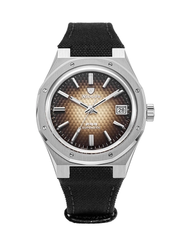 Nivada Grenchen 69002A77-BC : F77 Date Stainless Steel / Brown Smoked / Velcro