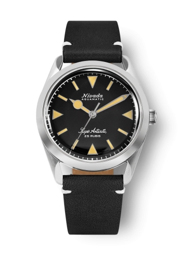 Nivada Grenchen 32024A15 : Super Antarctic Black - Yellow Luminova / Stainless Steel / Black - White