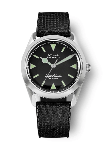 Nivada Grenchen 32026A01 : Super Antarctic Black - Green Luminova / Stainless Steel / Tropic