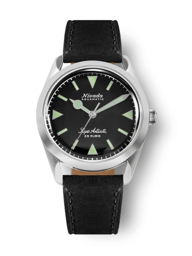 Nivada Grenchen 32026A17 : Super Antarctic Black - Green Luminova / Stainless Steel / Black
