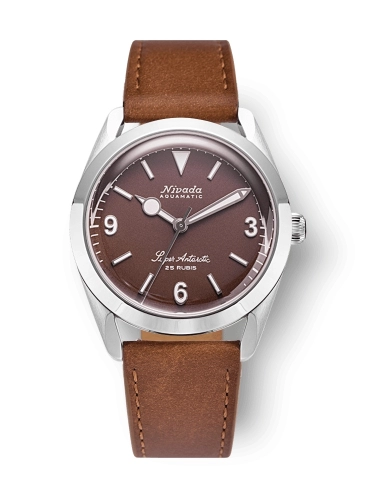Nivada Grenchen 32040A16 : Super Antarctic 3.6.9. Brown - White Luminous / Stainless Steel / Brown