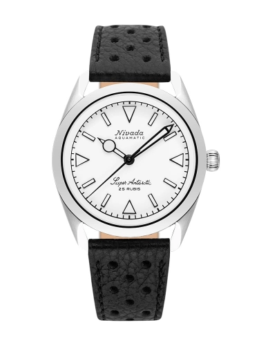 Nivada Grenchen 32065A10 : Super Antarctic White / Stainless Steel / Black Racing