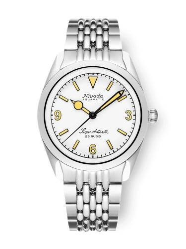 Nivada Grenchen 32066A04 : Super Antarctic 3.6.9. White - Beige Luminous / Stainless Steel / Beads of Rice